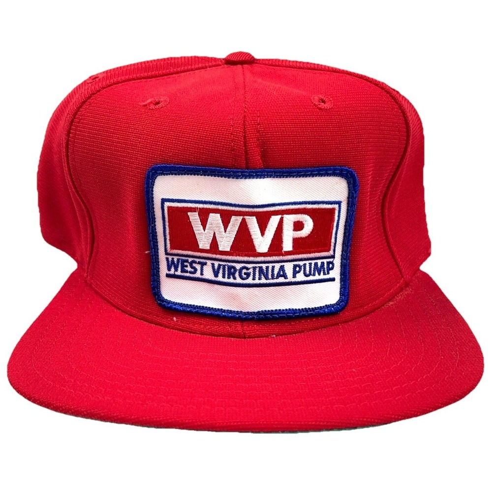 Vintage Trucker Hat Cap WVP West Virginia Pump 80s 90s Made In USA Patch Red A